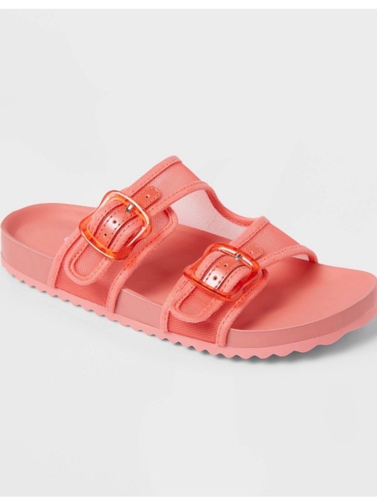 Cat & Jack Other - Kids' Coral/Pinkish Double-Buckle Slide Sandals